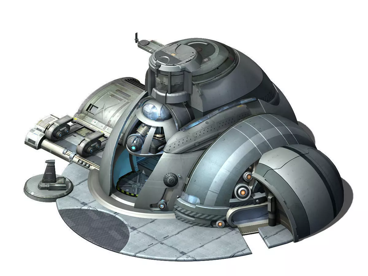 Heterogeneous-architectural-semi-arched building 10 3D model_0