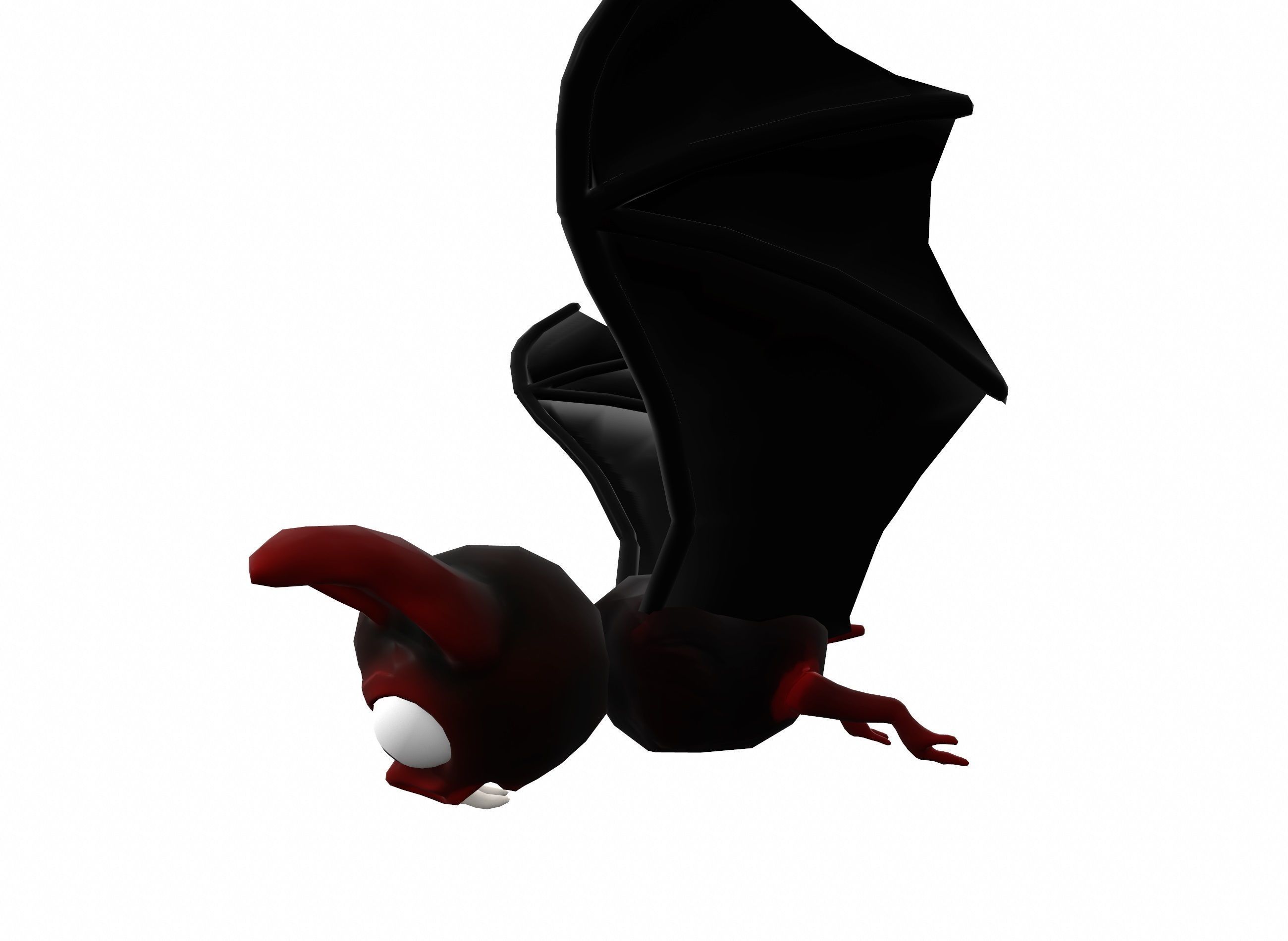 Cartoon bat low poly rigged animated game ready Low-poly 3D model_8