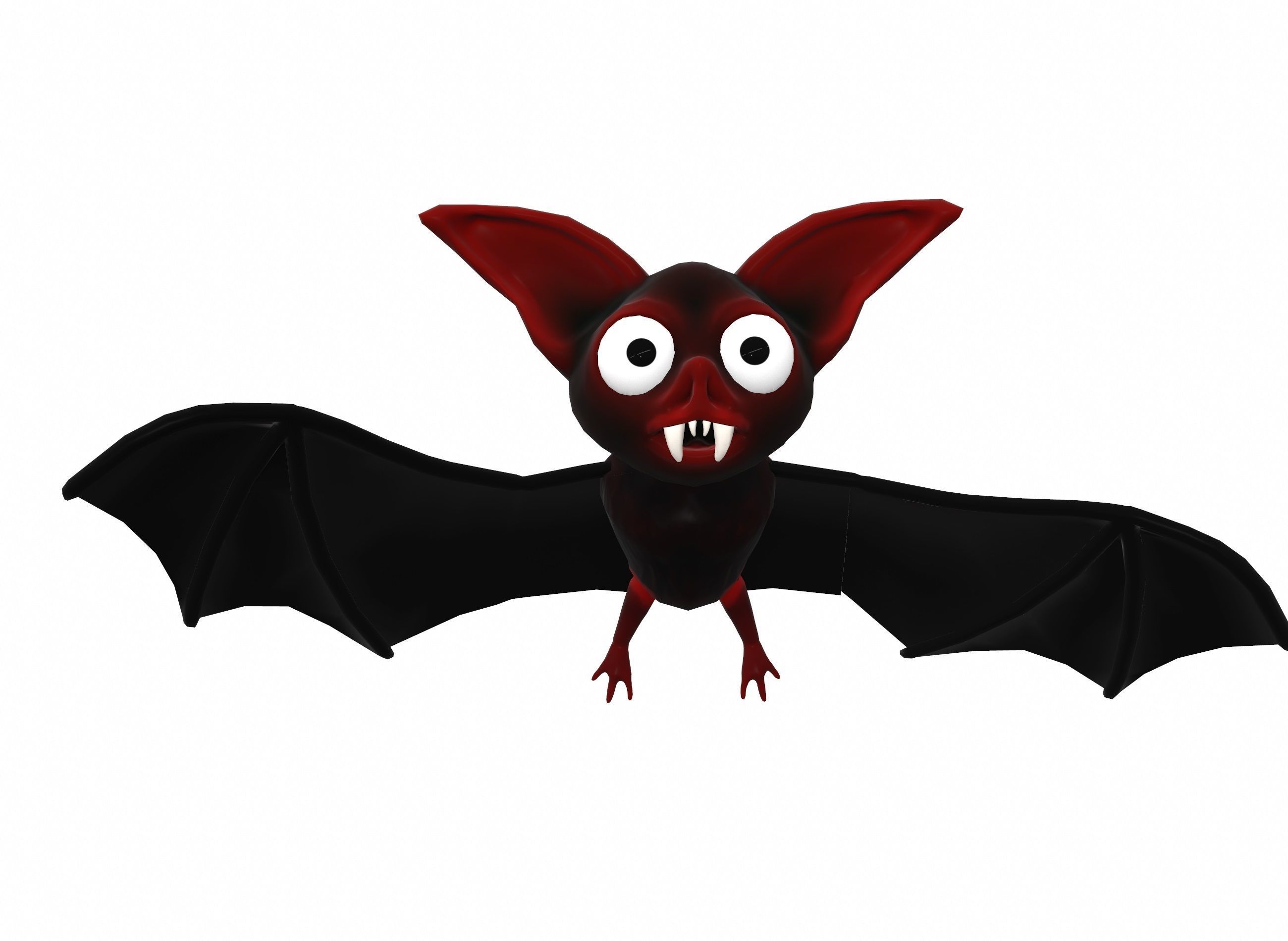 Cartoon bat low poly rigged animated game ready Low-poly 3D model_21