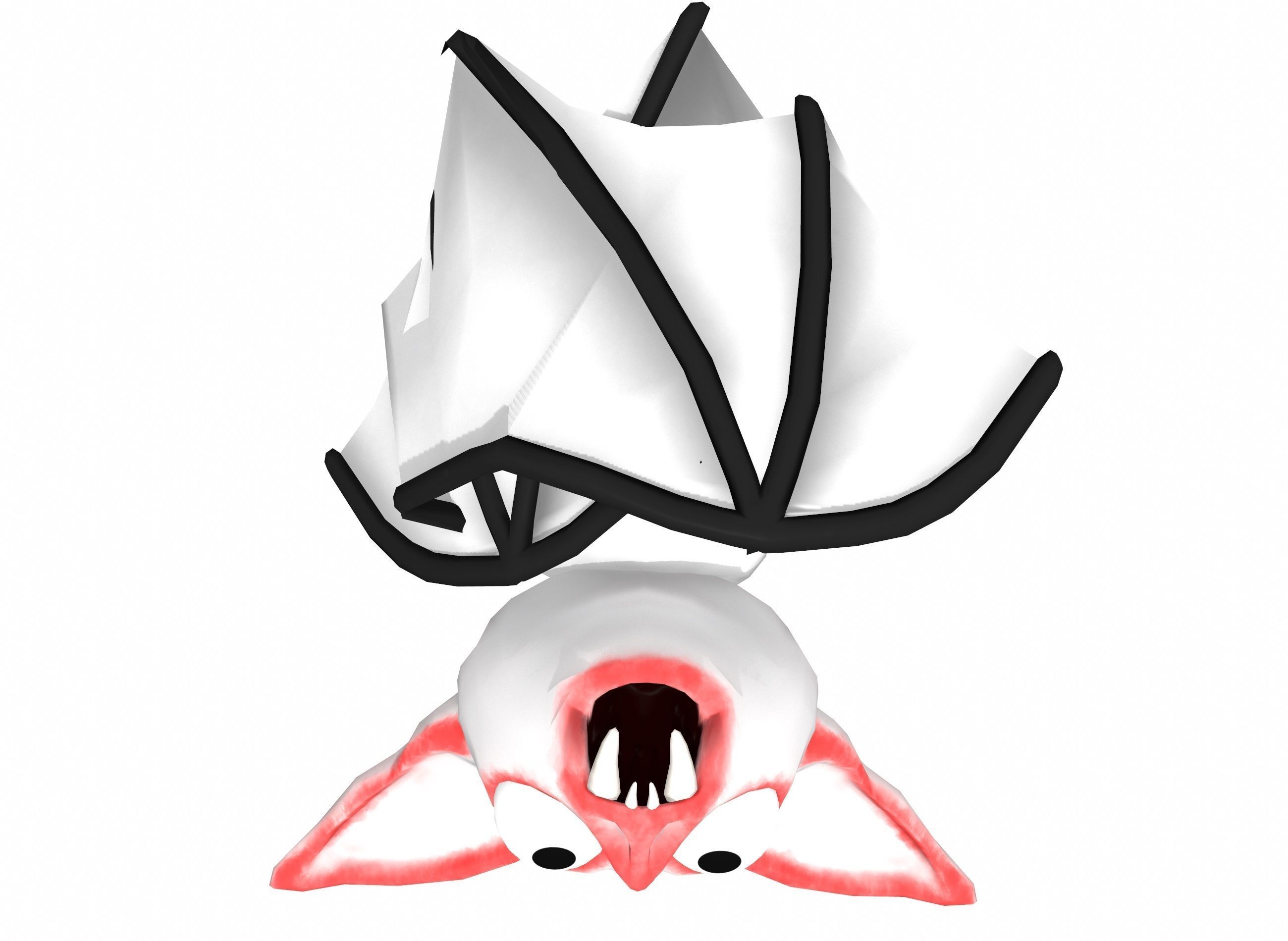 Cartoon bat low poly rigged animated game ready Low-poly 3D model_7