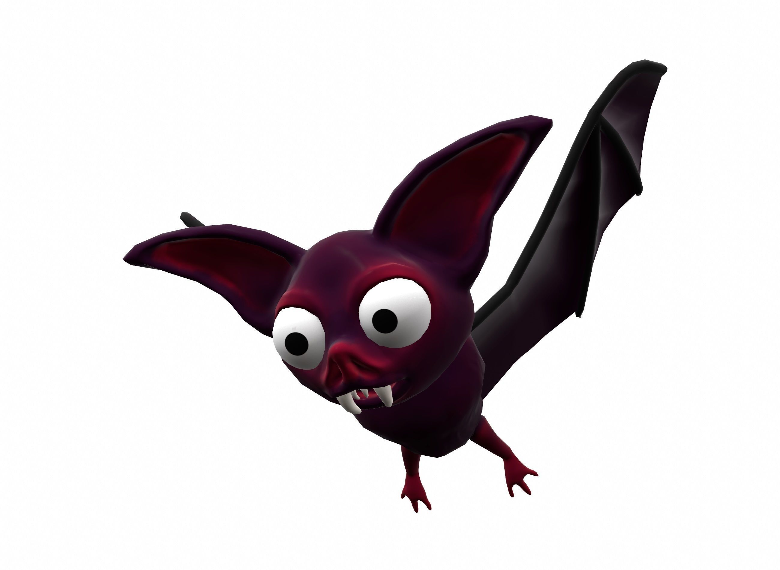 Cartoon bat low poly rigged animated game ready Low-poly 3D model_22