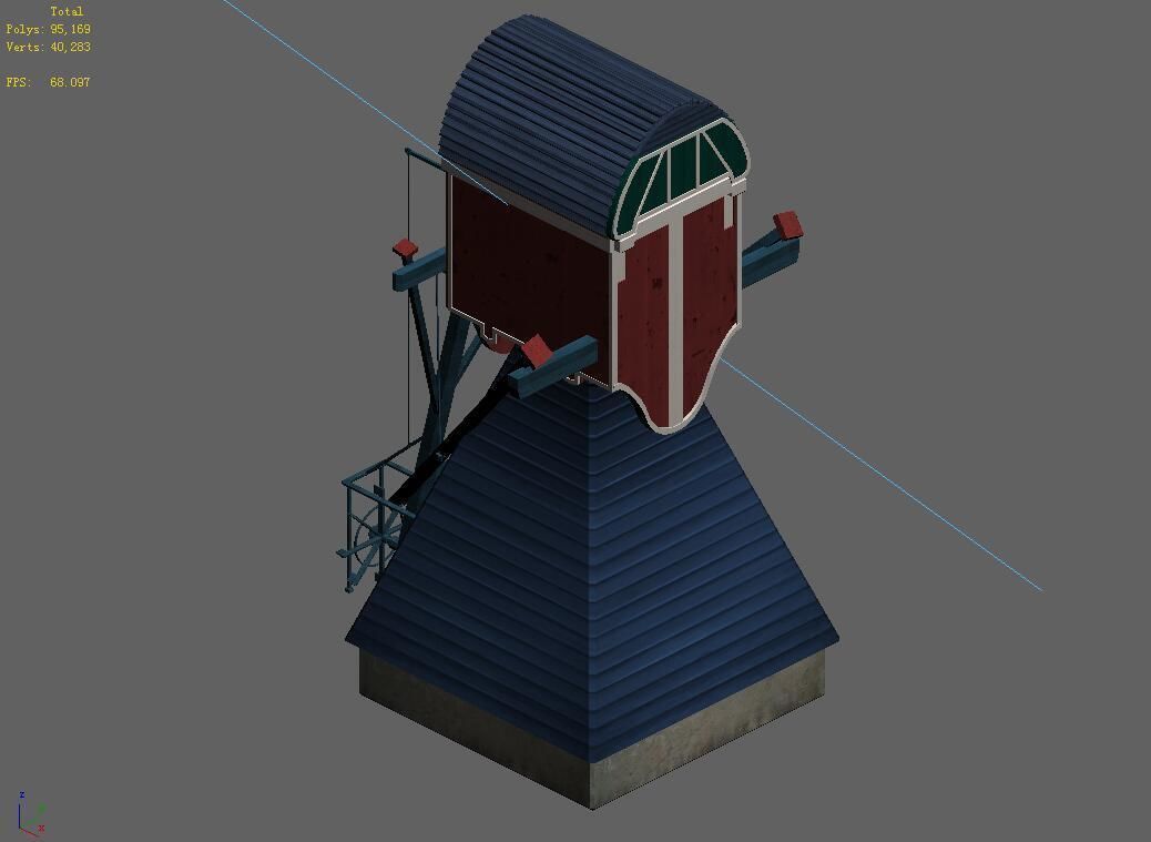 Different dimension - building - big windmill 03 3D model_1
