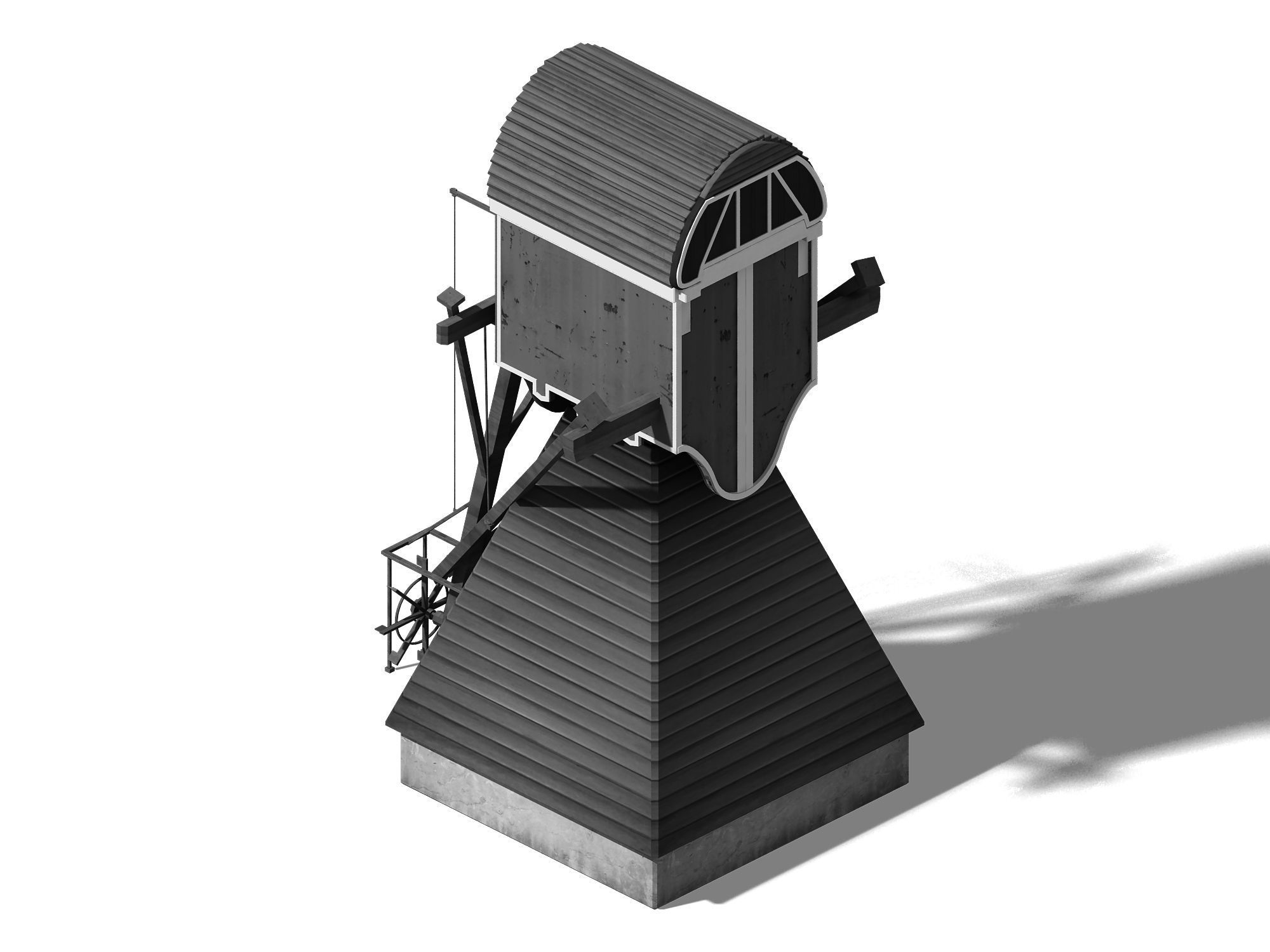 Different dimension - building - big windmill 03 3D model_5