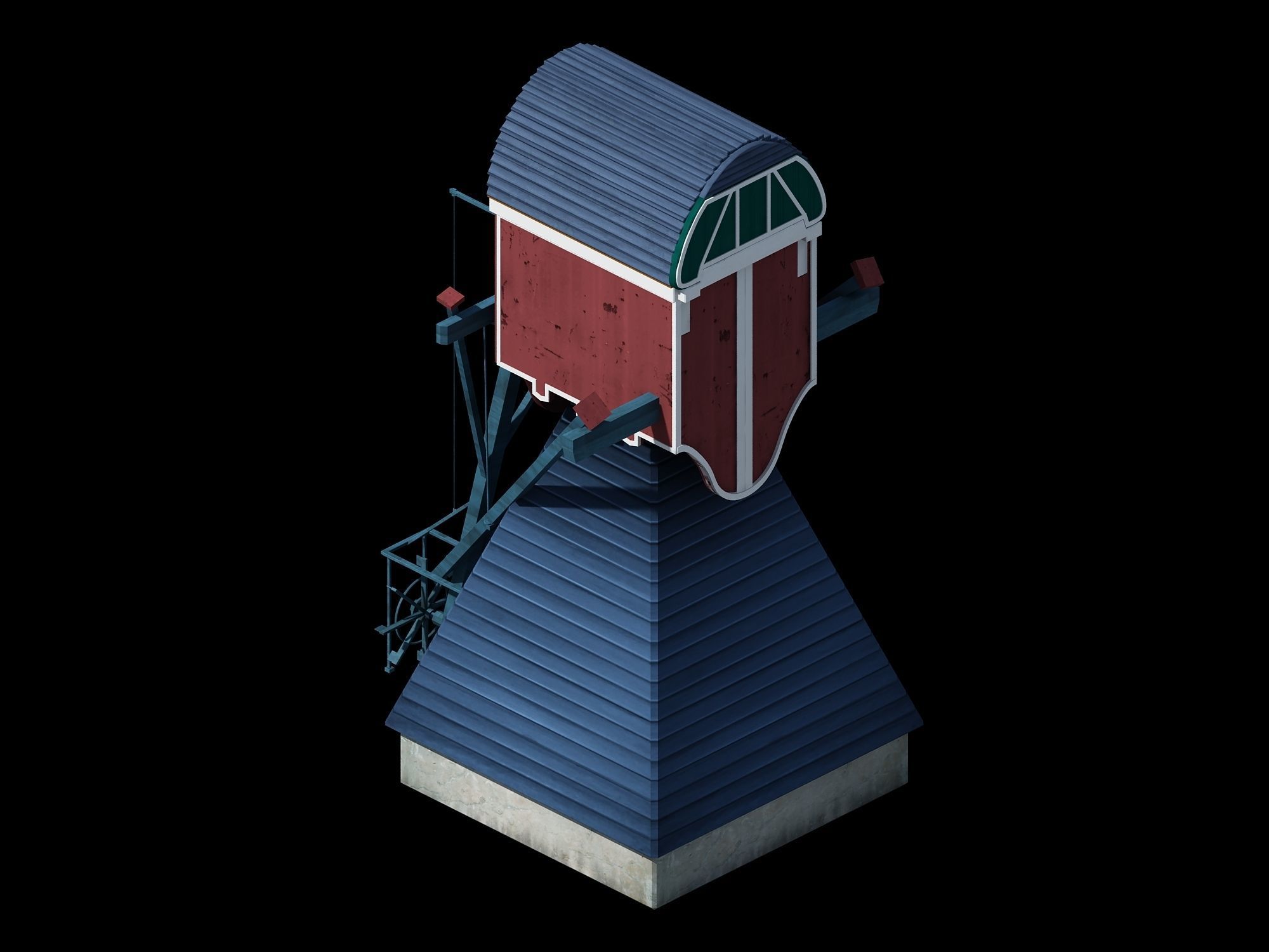 Different dimension - building - big windmill 03 3D model_2
