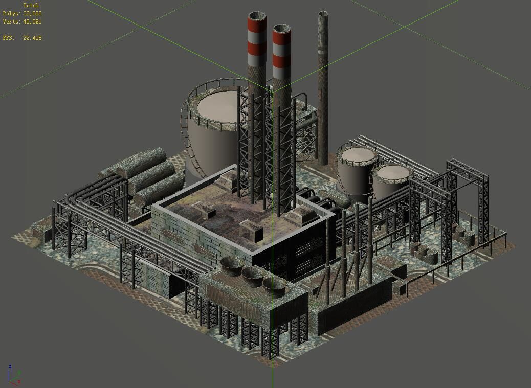 Heterogeneous-building-chemical plant 3D model_4