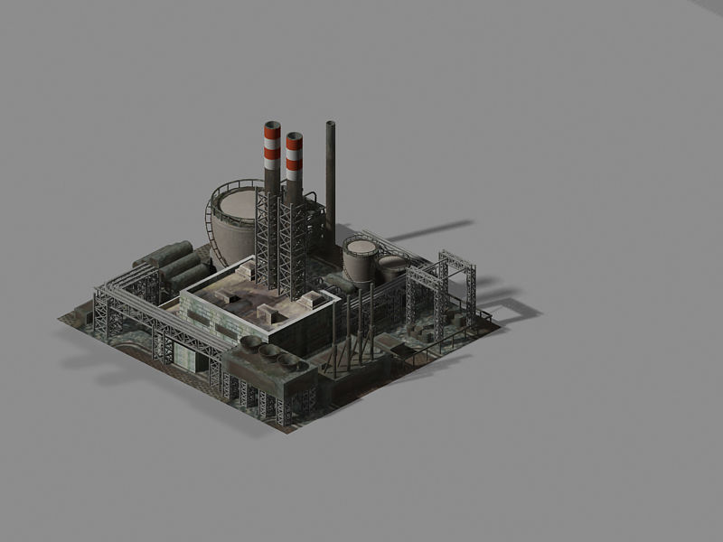 Heterogeneous-building-chemical plant 3D model_5