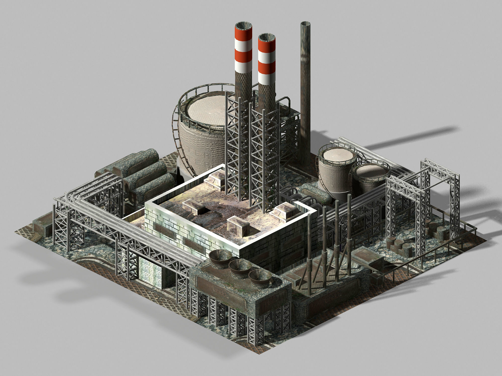 Heterogeneousbuildingchemical plant 3D model CGTrader