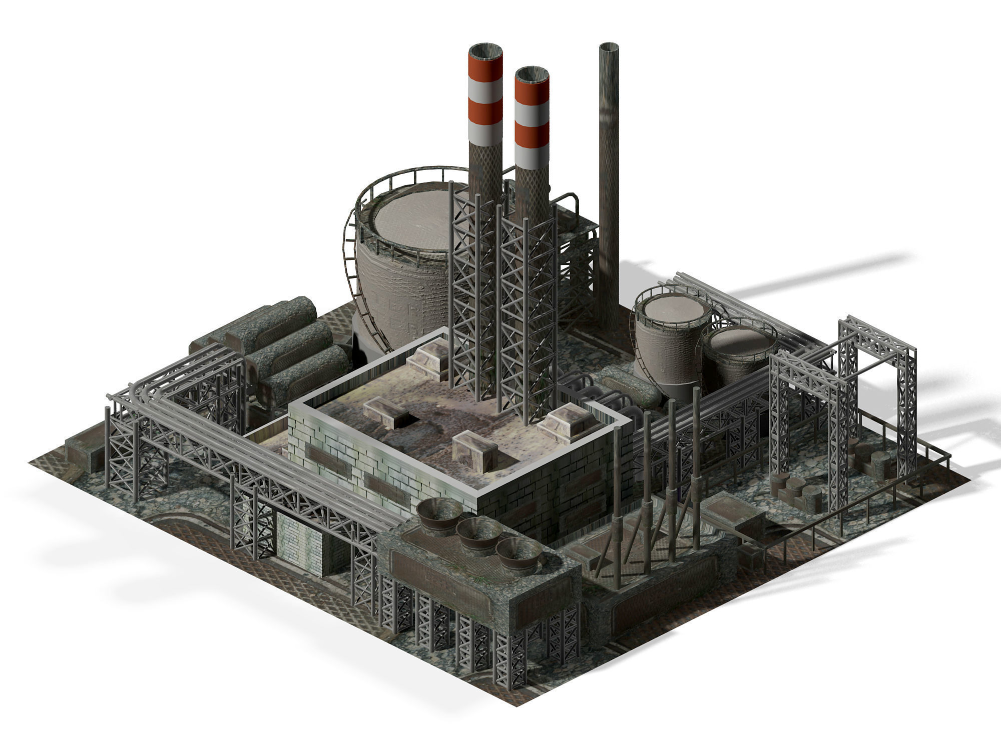 Heterogeneous-building-chemical plant 3D model_6