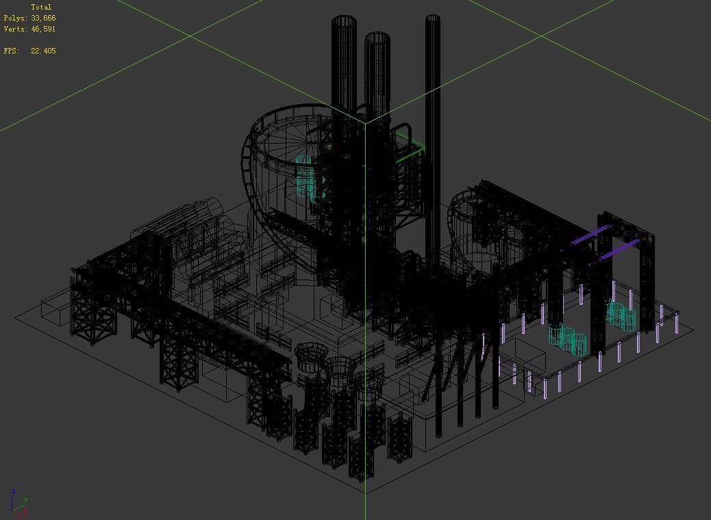 Heterogeneous-building-chemical plant 3D model_7