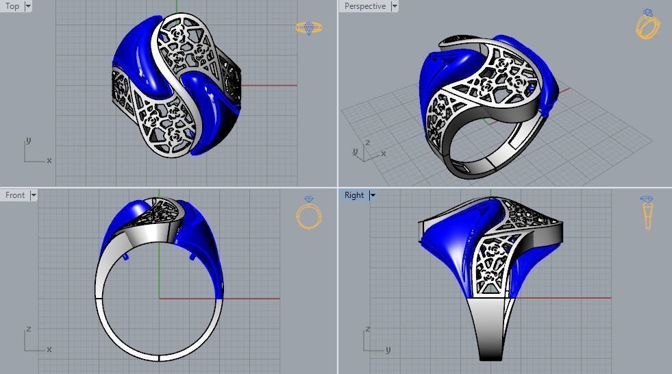engagement ring 3D print model_6