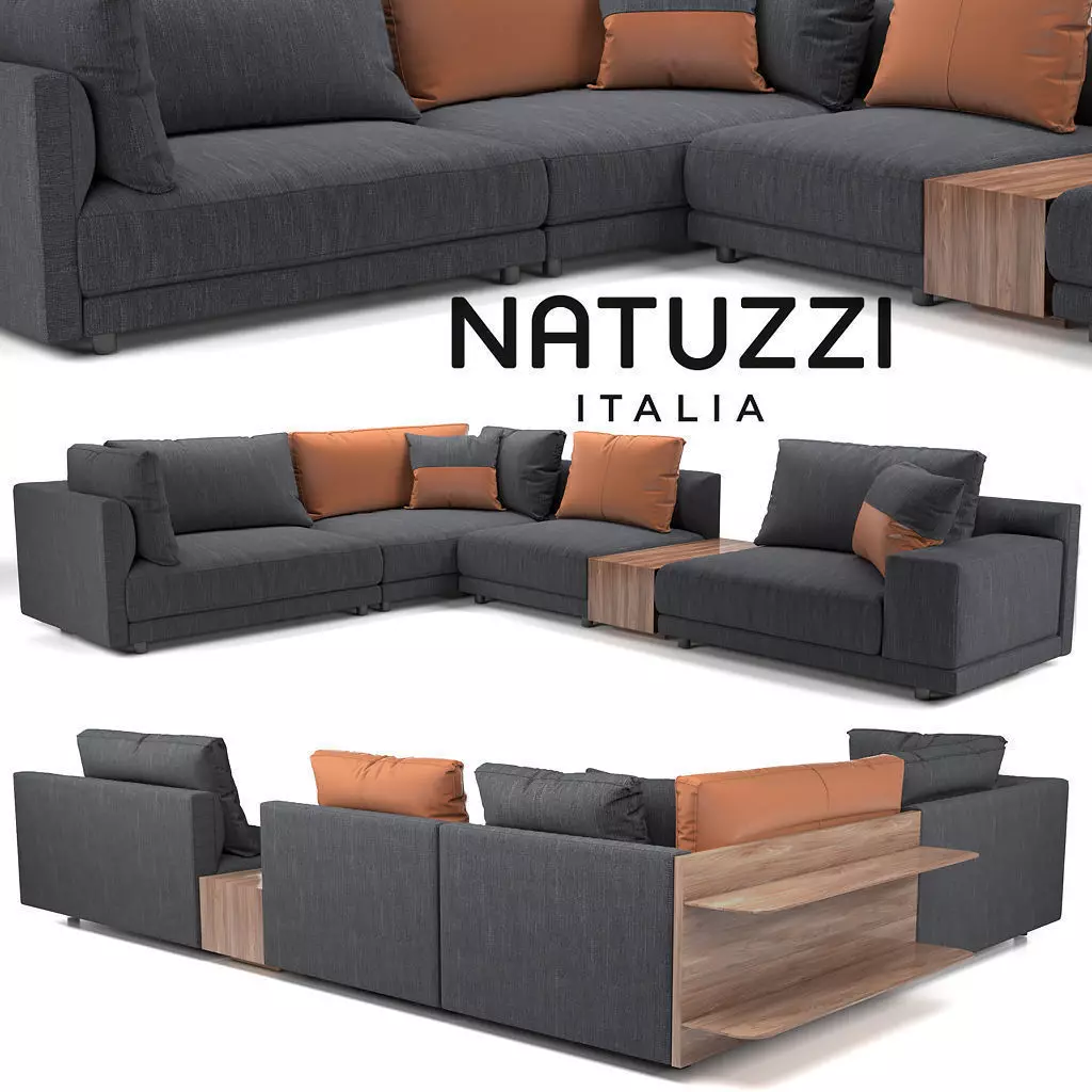 Sofa NATUZZI Melpot sectional 2 3D model_0