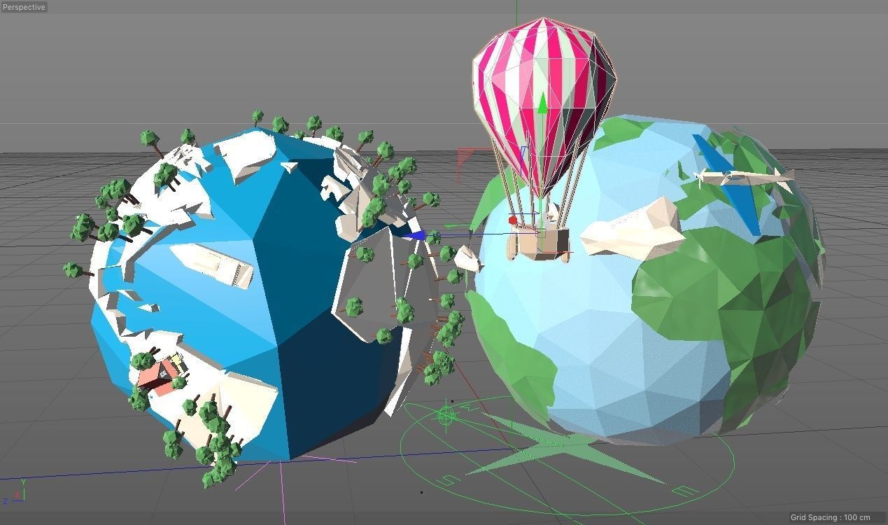 Low-Poly-Earth Pack Low-poly 3D model_3