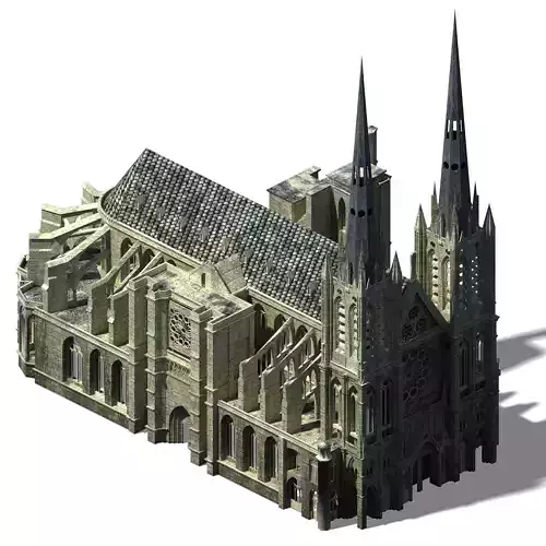 Different dimension - architecture - church 01 3D model