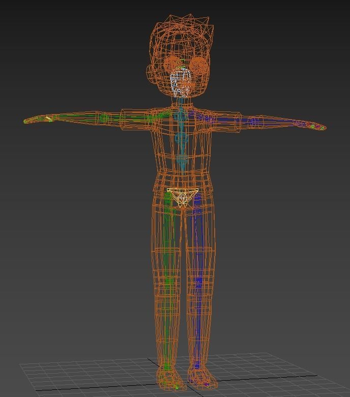 lowpoly cartoon character gameready and animations Free low-poly 3D model_6