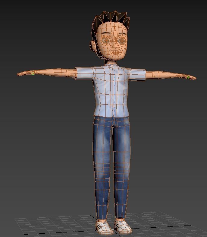 lowpoly cartoon character gameready and animations Free low-poly 3D model_8