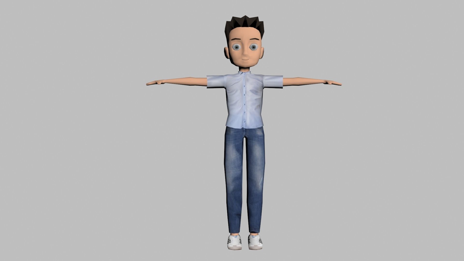 lowpoly cartoon character gameready and animations Free low-poly 3D model_2