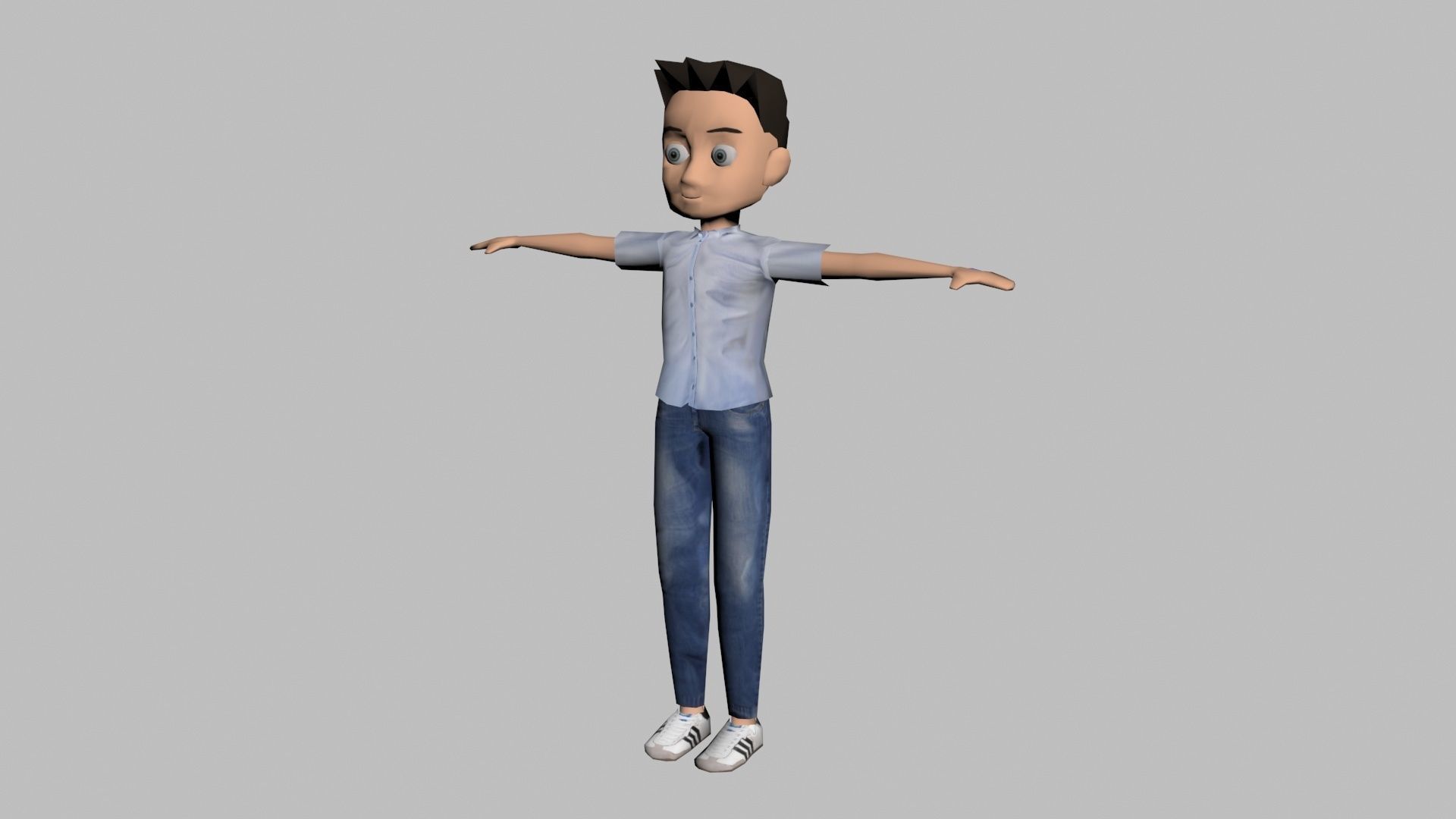 lowpoly cartoon character gameready and animations Free low-poly 3D model_3