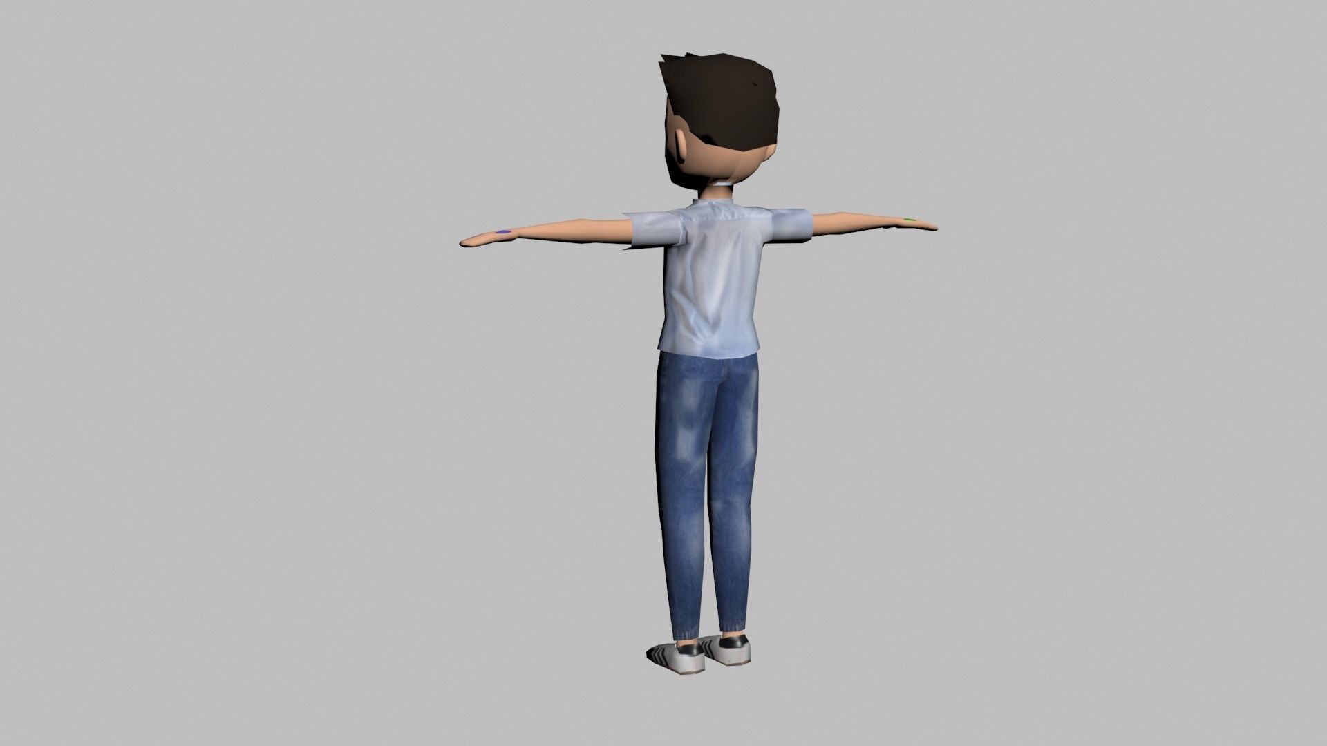 lowpoly cartoon character gameready and animations Free low-poly 3D model_5