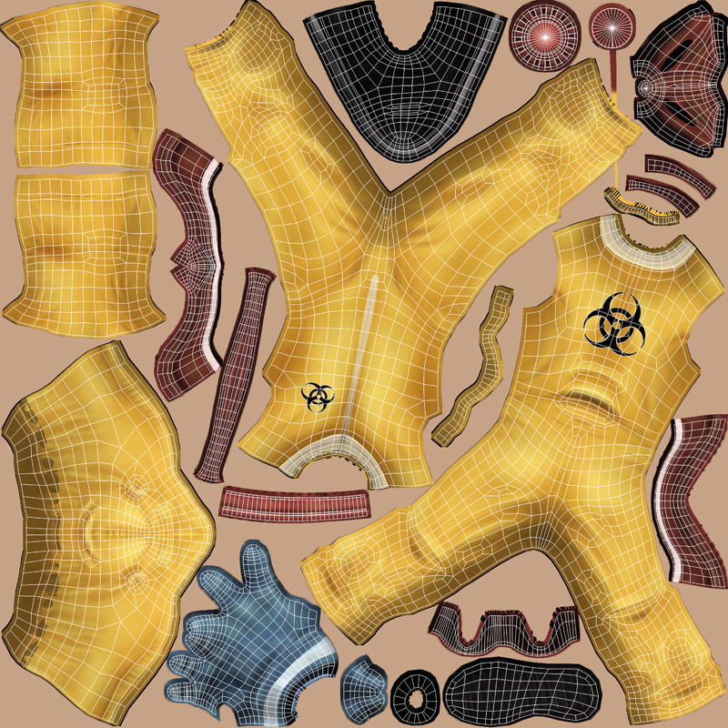 Hazmat Suit Girl Low-poly 3D model_13