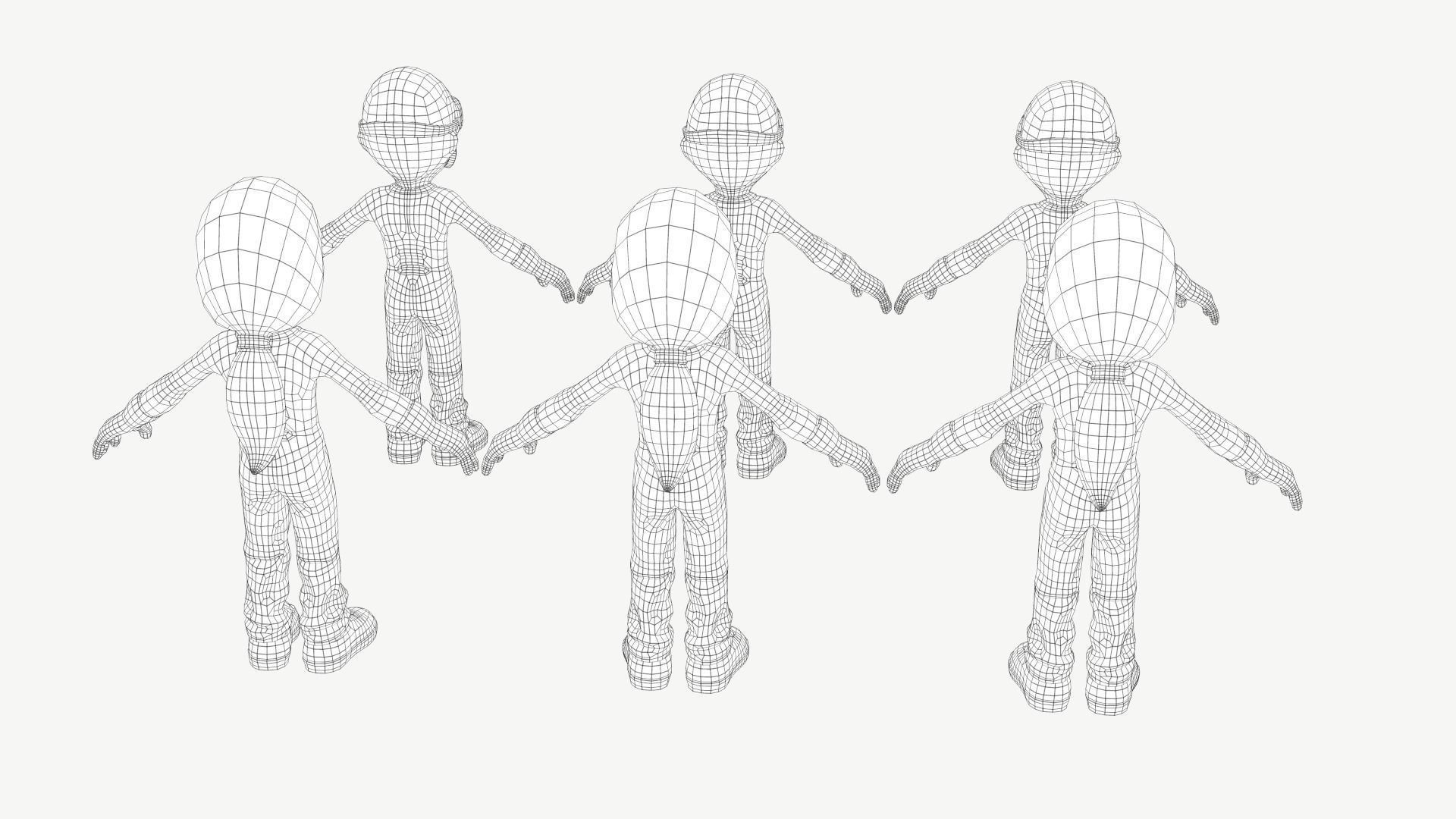 Hazmat Suit Girl Low-poly 3D model_8