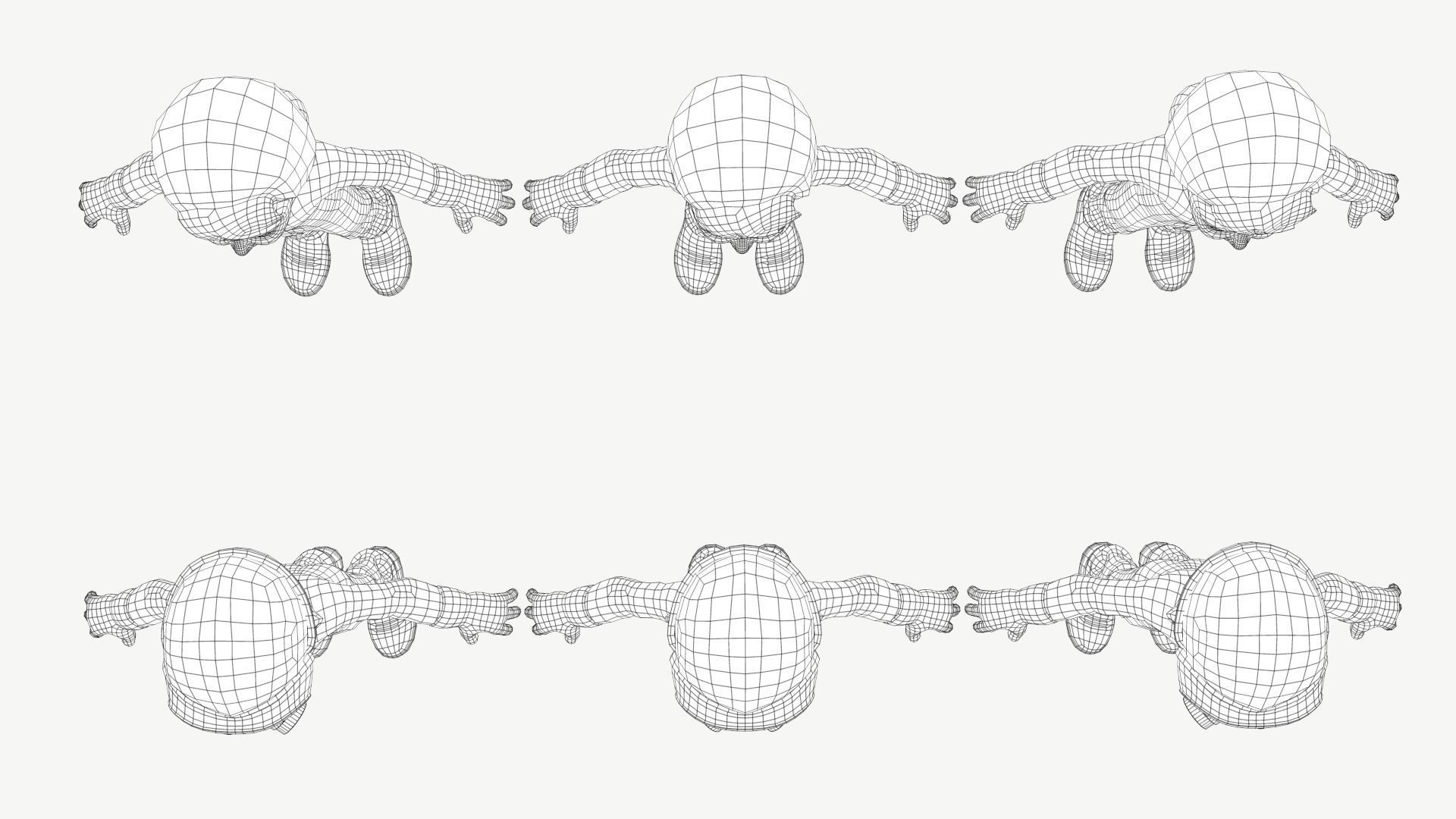 Hazmat Suit Girl Low-poly 3D model_10