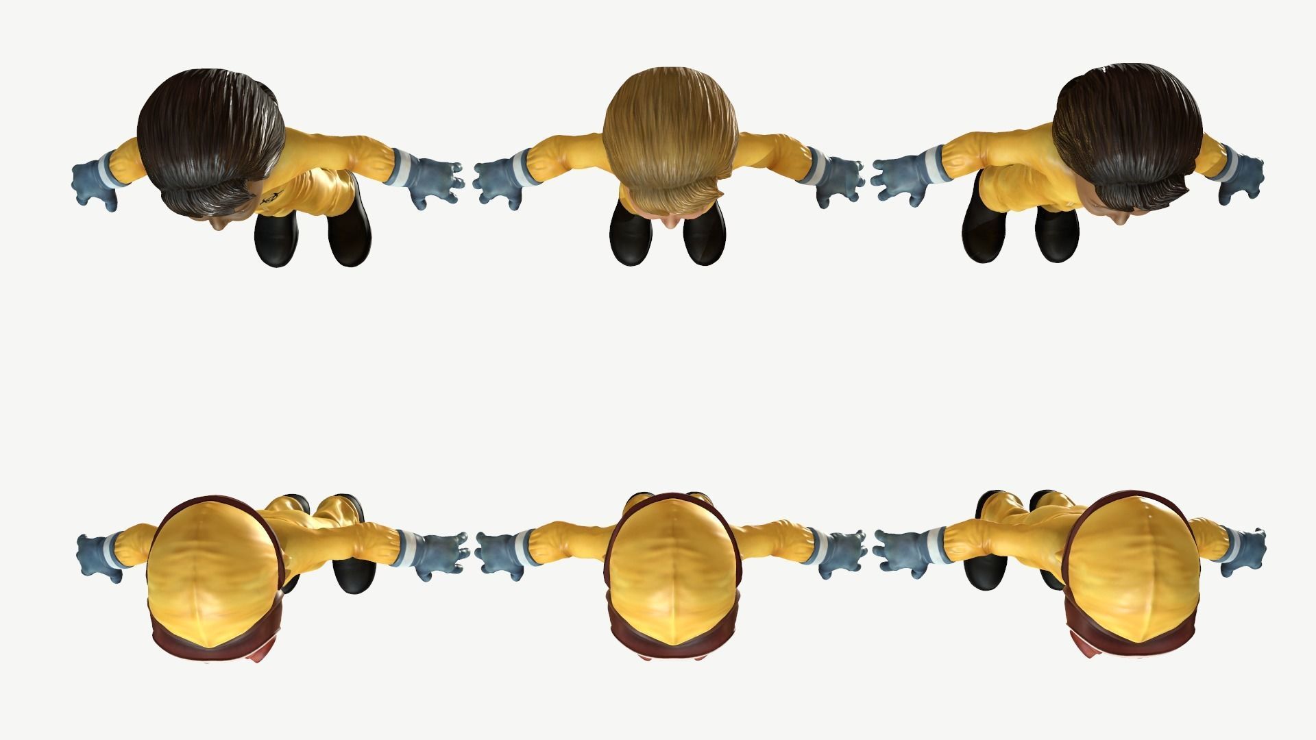 Hazmat Suit Girl Low-poly 3D model_9