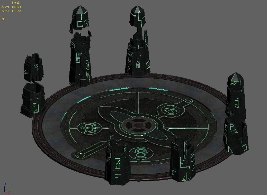 Heterogeneous - mysterious stone column 02 3D model_2