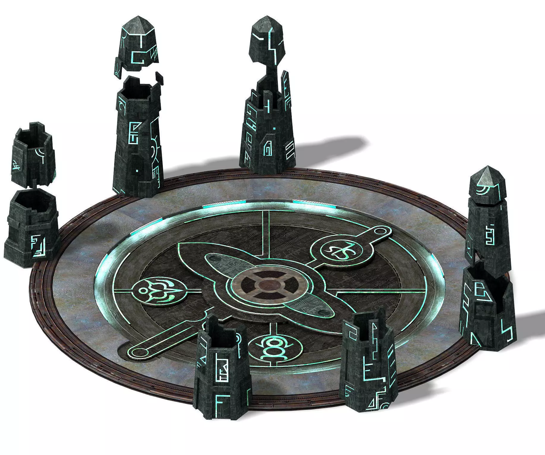 Heterogeneous - mysterious stone column 02 3D model_0