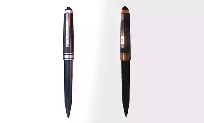Black Pen with Silver and Glod finish Free low-poly 3D model