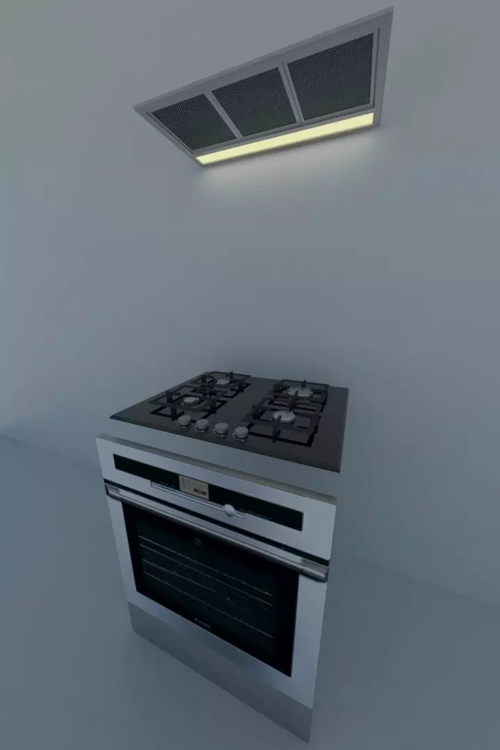 Kitchen cooker Free low-poly 3D model_0