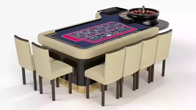 ROULETTE GAMING TABLE Low-poly 3D model