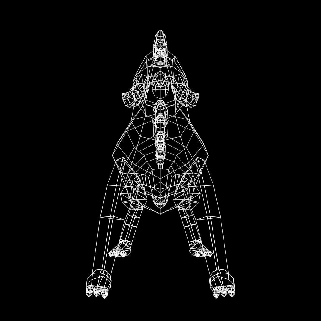 Creature dog with spikes Low-poly 3D model_5