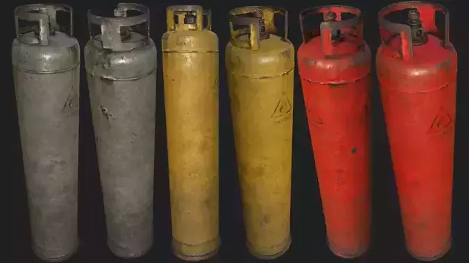 Propane Gas Cylinder 2 PBR Low-poly 3D model