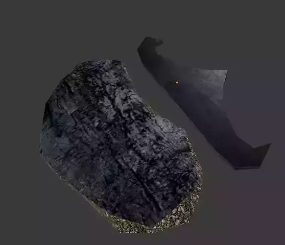 Krzesiwo LowPoly rock and sword 3D print model