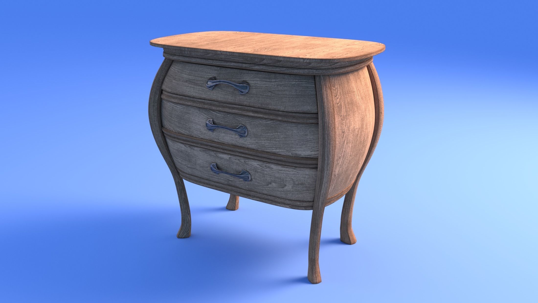 Art Nouveau Dresser - rigged Low-poly 3D model_2