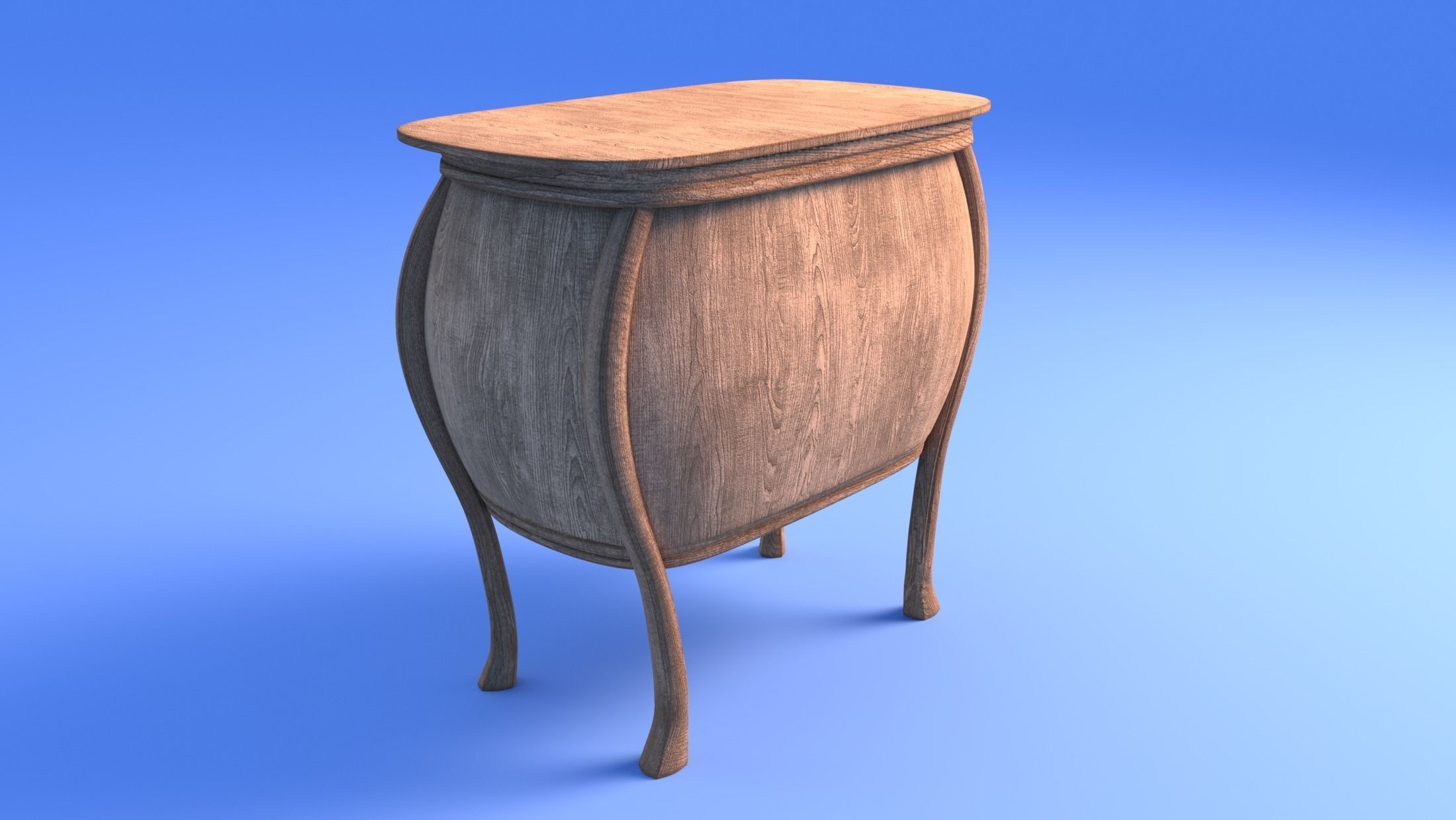 Art Nouveau Dresser - rigged Low-poly 3D model_4