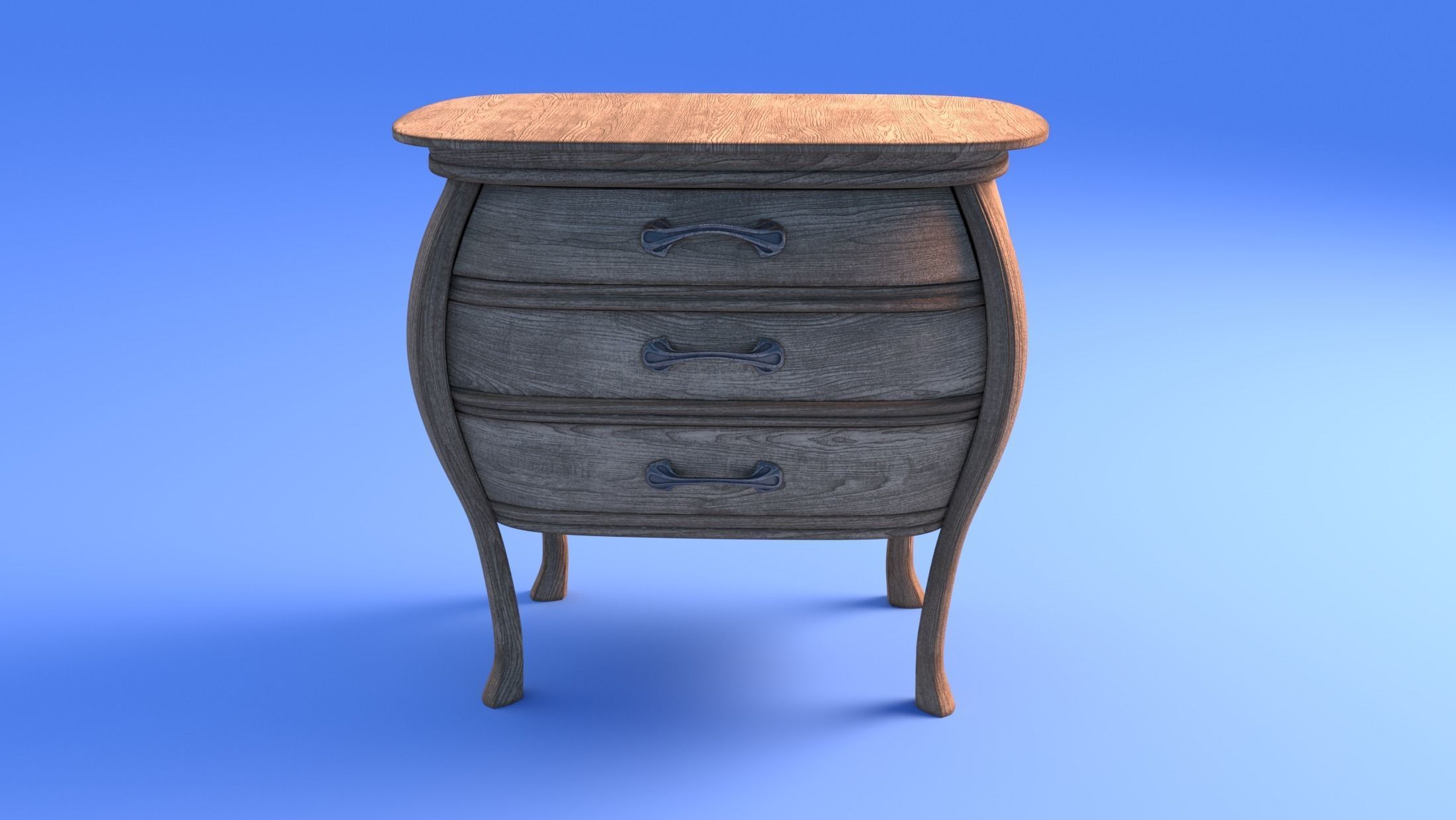 Art Nouveau Dresser - rigged Low-poly 3D model_1
