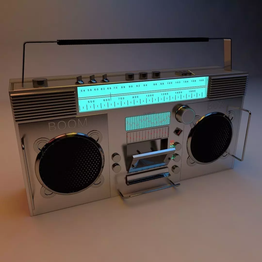 boombox retro 3D model