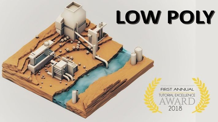 Low Poly Landscape | Speed Art | Cinema 4D Tutorial
