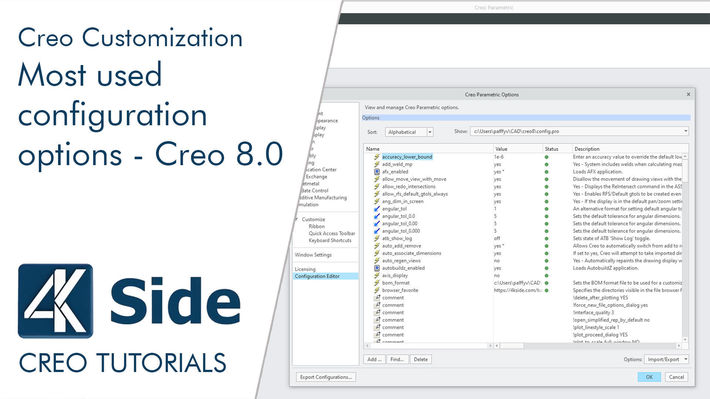 Options Module Creo Most used configuration options - Creo 8.0