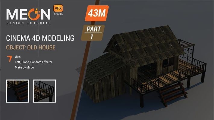 Cinema 4D Tutorial Old House Modeling | Meon VFX | Final