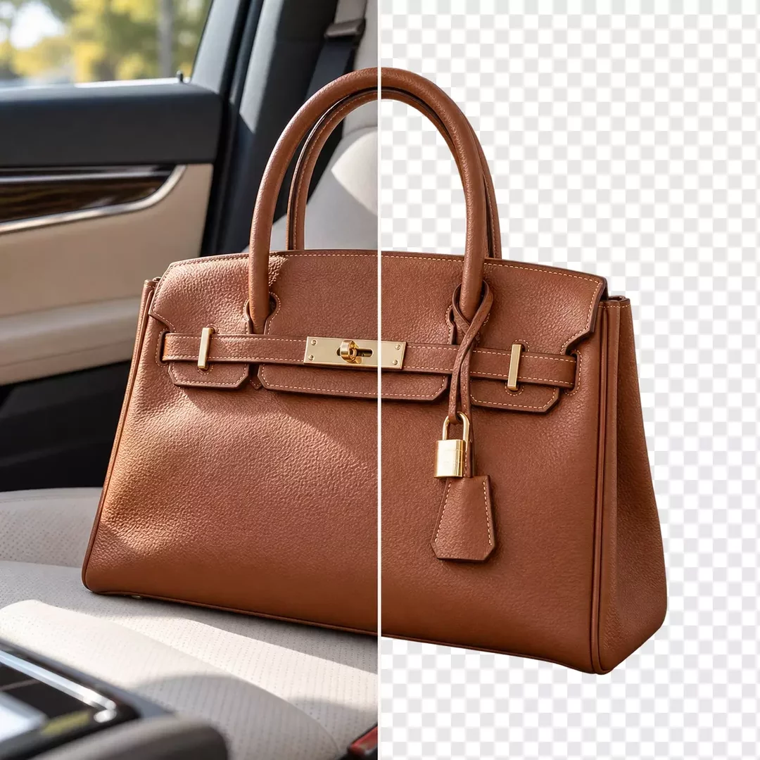 Eliminador de fondos con IA - bolso de piel