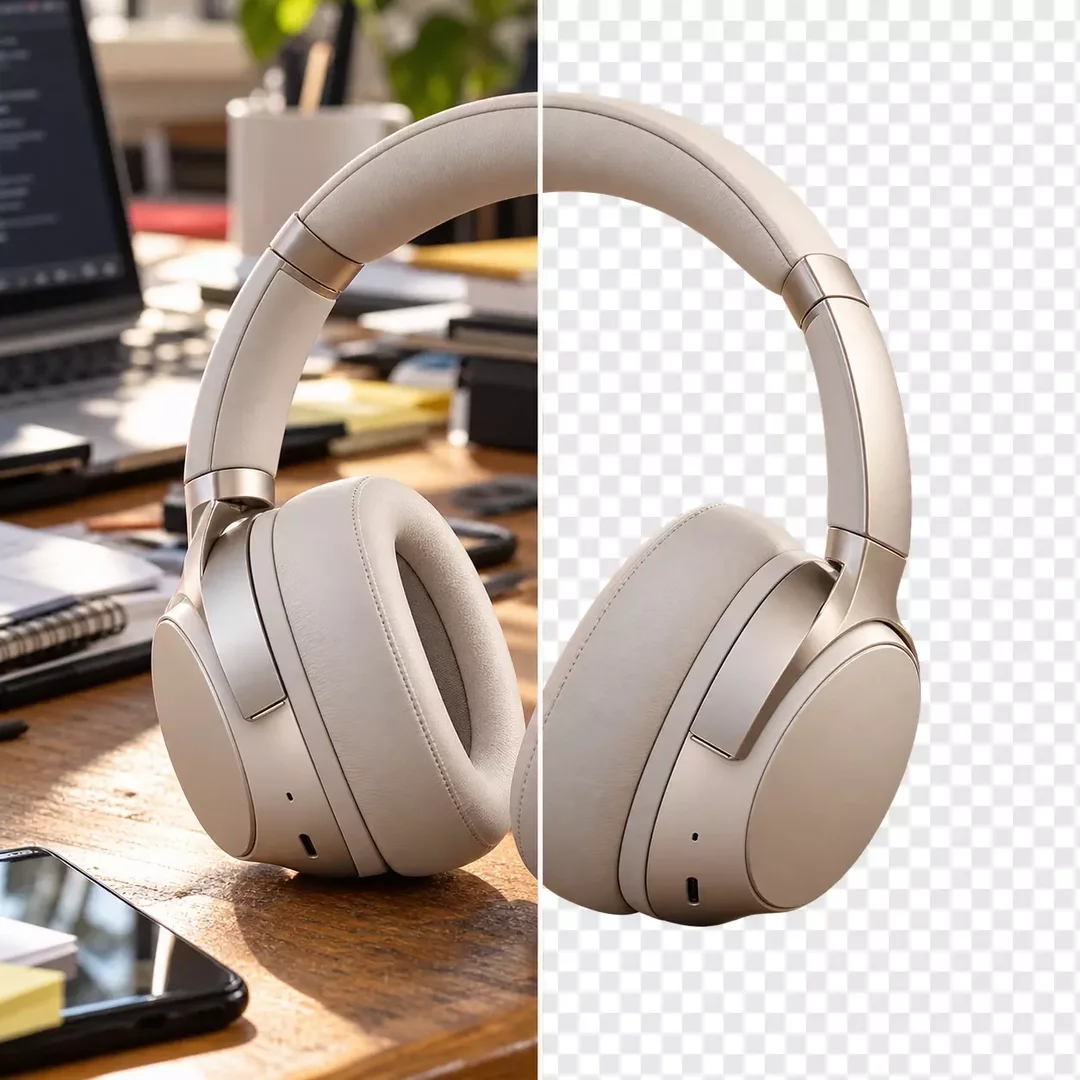 Eliminador de fondos con IA - auriculares